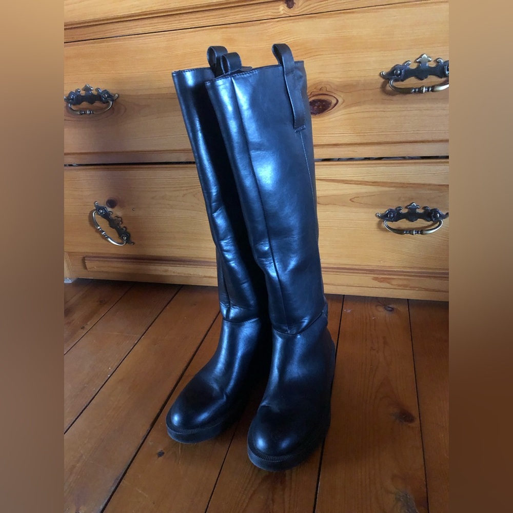Zara leather riding boots size 37 (6.5)